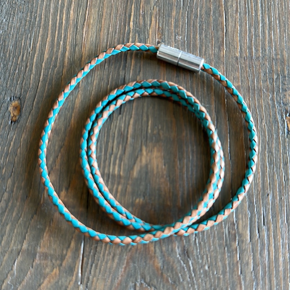 SUKI USA Braided Leather Magnetic Bracelet
